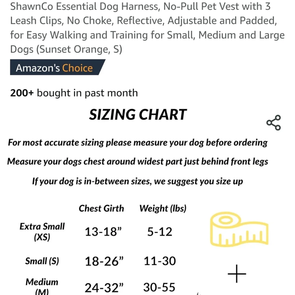 ShawnCo Essential Dog Harness no pull pet Vest with 3 Leach Clips No Choke new